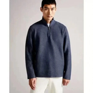 Ted Baker London Mens XL Millom Textured Half Zip Sweatshirt
